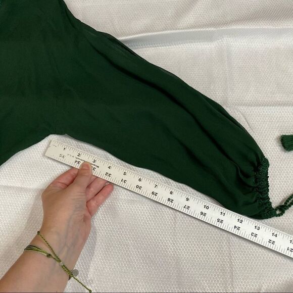 World Market Green Sheer Boho Blouse - Picture 8 of 8